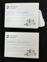 Load image into Gallery viewer, Lot of 26 Dentsply Sirona CEREC Zirconia+ Dental CAD/CAM Milling Blocks