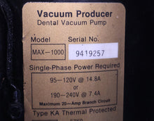 Load image into Gallery viewer, Matrx Max-2000 Dental Vacuum Pump Operatory Suction System
