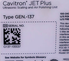 Load image into Gallery viewer, Dentsply Cavitron Jet Plus Gen 137 Dental Ultrasonic Scaler/Air Polisher