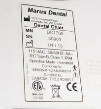 Load image into Gallery viewer, Marus DC1700 Dental Chair Operatory DCI Radius Delivery & Light Package