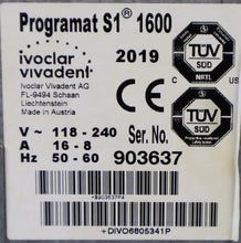 Load image into Gallery viewer, Ivoclar Vivadent Programat S1 Dental Restoration Furnace