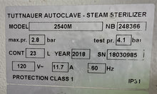 Load image into Gallery viewer, Tuttnauer 2540M Manual Autoclave Steam Instrument Sterilizer