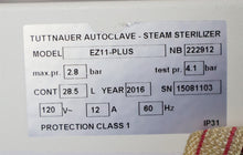 Load image into Gallery viewer, Tuttnauer 2016 EZ11 PLUS Dental Dentistry Autoclave Steam Sterilizer