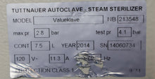 Load image into Gallery viewer, Tuttnauer 1730MKV ValueKlave Manual Dental Autoclave Steam Sterilizer