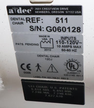 Load image into Gallery viewer, Adec 511 Dental Patient Exam Chair Red Ultraleather