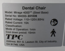 Load image into Gallery viewer, NEW UNUSED TPC Mirage 4000 Dental Exam Chair Operatory Set Up Package