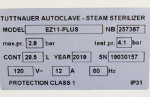 Load image into Gallery viewer, Tuttnauer EZ11-Plus Dental Autoclave Steam Instrument Sterilizer System