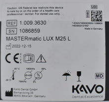 Load image into Gallery viewer, NEW UNUSED Lot of 3 KaVo MASTERmatic Lux M25L Dental Handpieces (2023)