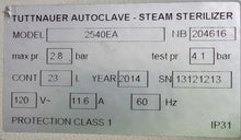 Load image into Gallery viewer, Tuttnauer EZ10 Dental Autoclave Steam Instrument Sterilizer System