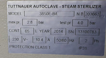 Load image into Gallery viewer, Tuttnauer 3850E-B/L Dental Laboratory Autoclave Sterilizer w/ Printer 230V