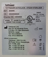Load image into Gallery viewer, NEW UNUSED Tuttnauer 2540MK Manual Autoclave-Steam Sterilizer 230V