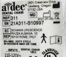 Load image into Gallery viewer, Adec 311 Dental Ergonomic Exam and Treatment Chair w/ Asst. Stool (2021)