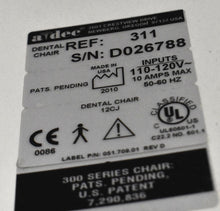 Load image into Gallery viewer, Adec 311 Dental Ergonomic Patient Exam and Treatment Chair
