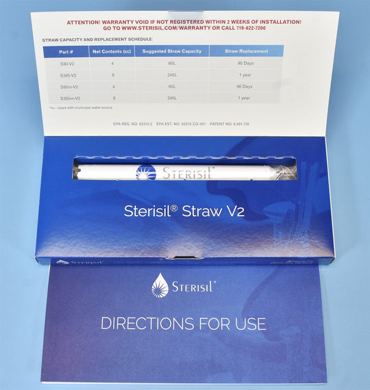NEW UNUSED Sterisil Straw V2 Dental Waterline Disinfection Cartridge 365-Day Use
