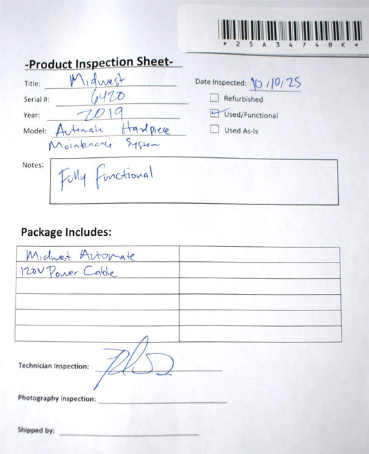 Midwest AutoMate Statmatic 31 Dental Handpiece Lubrication & Cleaning System