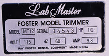 Load image into Gallery viewer, Ray Foster MT12 Dental Laboratory Model Trimmer Grinder
