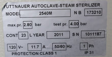 Load image into Gallery viewer, Tuttnauer 2540M Manual Autoclave Steam Instrument Sterilizer
