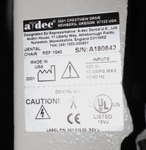 Load image into Gallery viewer, Adec 1040 Dental Ergonomic Exam and Treatment Chair
