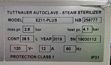 Load image into Gallery viewer, Tuttnauer EZ11-PLUS Automatic Dental Autoclave Steam Sterilizer 11" Chamber
