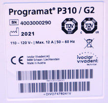 Load image into Gallery viewer, Ivoclar Vivadent Programat P310/G2 Dental Restoration Furnace w/ Pump

