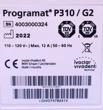 Load image into Gallery viewer, Ivoclar Vivadent Programat P310/G2 Dental Restoration Furnace w/ Pump
