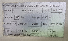 Load image into Gallery viewer, Tuttnauer 1730MKV ValueKlave Manual Dental Autoclave Steam Sterilizer
