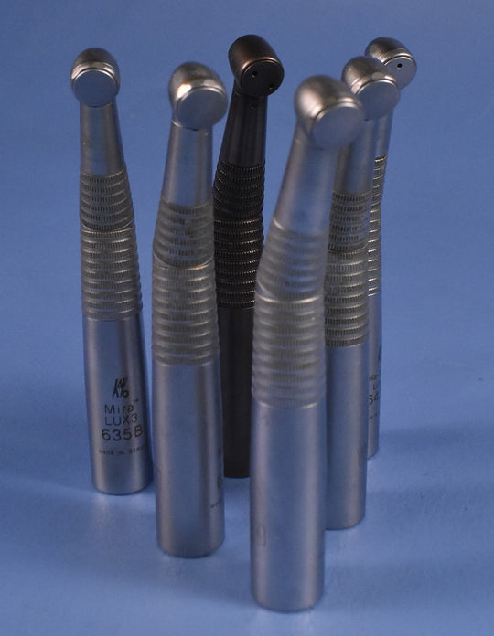 Lot of 6 Assorted Mira Lux3, Bella-Torque Lux2, Techno Lux2 Dental Handpieces
