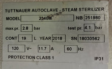 Load image into Gallery viewer, Tuttnauer 2340M Manual Dental Medical Autoclave Steam Sterilizer
