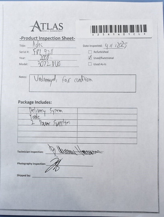 Adec 3072 DUO Dental Delivery Unit Operatory Treatment System