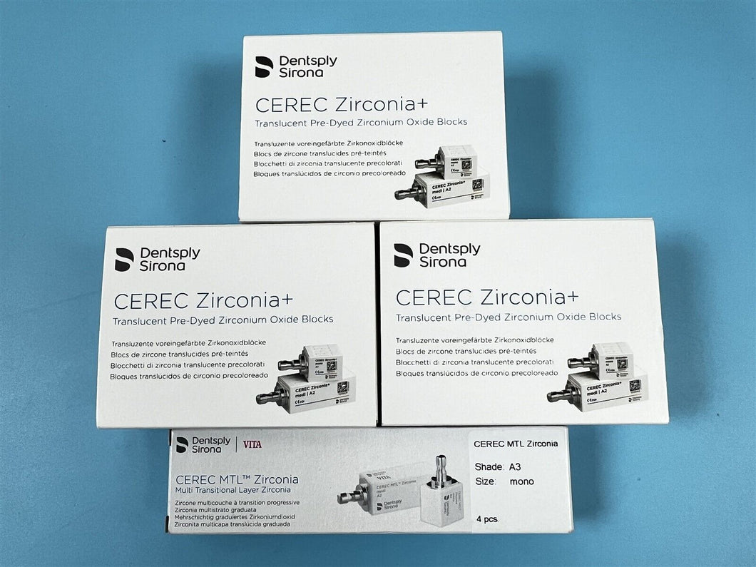 NEW UNUSED Lot of Dentsply Sirona Zirconia + Dental Milling Blocks