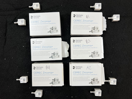 Lot of 26 Dentsply Sirona CEREC Zirconia+ Dental CAD/CAM Milling Blocks