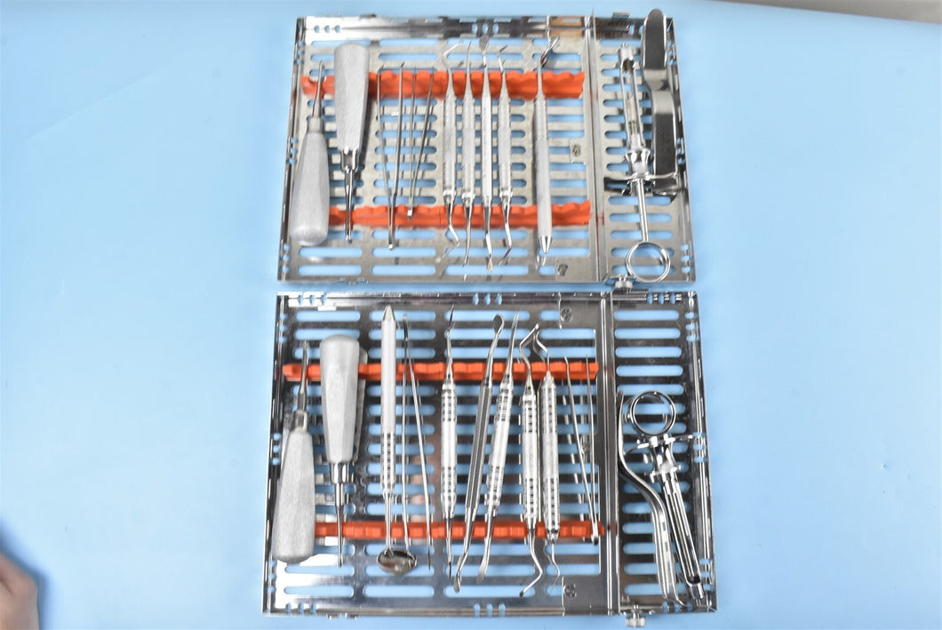 Lot of 2 Hu-Friedy Extraction Dental Instruments and Cassettes