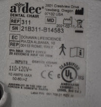Load image into Gallery viewer, Adec 311 with 541 12 O&#39;Clock Rear Delivery, 375L Exam Light, 421 &amp; 422 Stools
