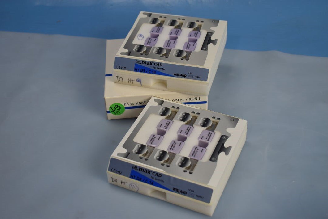 Mixed Lot of 33 Wieland IPS e.max HT Dental CAD/CAM Milling Blocks