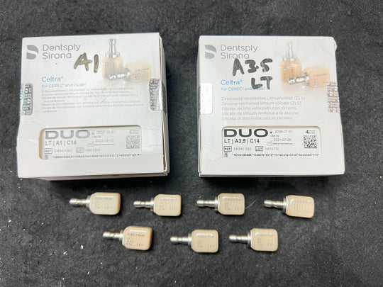 Lot of 15 Dentsply Sirona CEREC Celtra Dental Dentistry CAD/CAM Milling Blocks