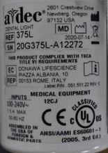 Load image into Gallery viewer, Adec 311 Dental Exam Chair with 541 12 O&#39;Clock Rear Delivery, 375L Exam Light
