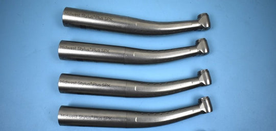 Lot of 8 Dentsply Midwest Stylus Plus Spk Dental High-Speed Pneumatic Handpieces