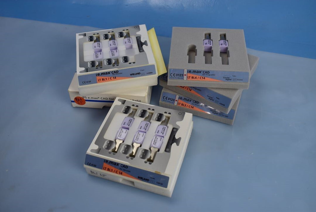 Mixed Lot of 42 Wieland IPS e.max CAD LT Dental CAD/CAM Milling Blocks