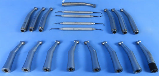 Lot of 15 Assorted Manf. Dental Handpieces w/ 4 Hu-Friedy Picks