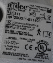 Load image into Gallery viewer, Adec 311 Dental Exam Chair with 541 12 O&#39;Clock Rear Delivery, 375L Exam Light
