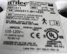 Load image into Gallery viewer, Adec 311 Dental Exam Chair w/ 541 12 O&#39;Clock Rear Delivery, 375L Exam Light
