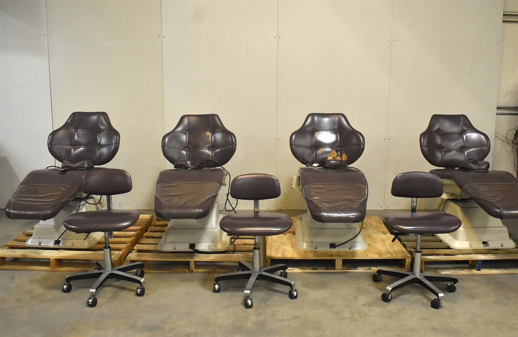 Lot of 4 Boyd Orthodontic Exam Chairs w/ Stools - SOLD AS-IS