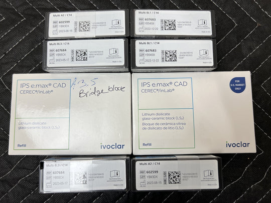 NEW UNUSED Lot of 30 Ivoclar Vivadent IPS e.max CAD & Empress CAD Milling Blocks