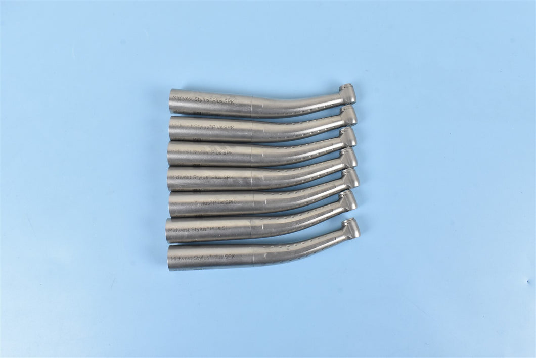 Lot of 7 Dentsply Midwest Stylus Plus SPK Dental Dentistry Handpieces
