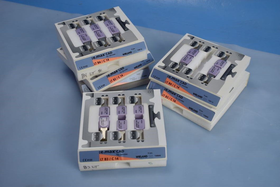 Mixed Lot of 49 Wieland IPS e.max CAD LT Dental CAD/CAM Milling Blocks