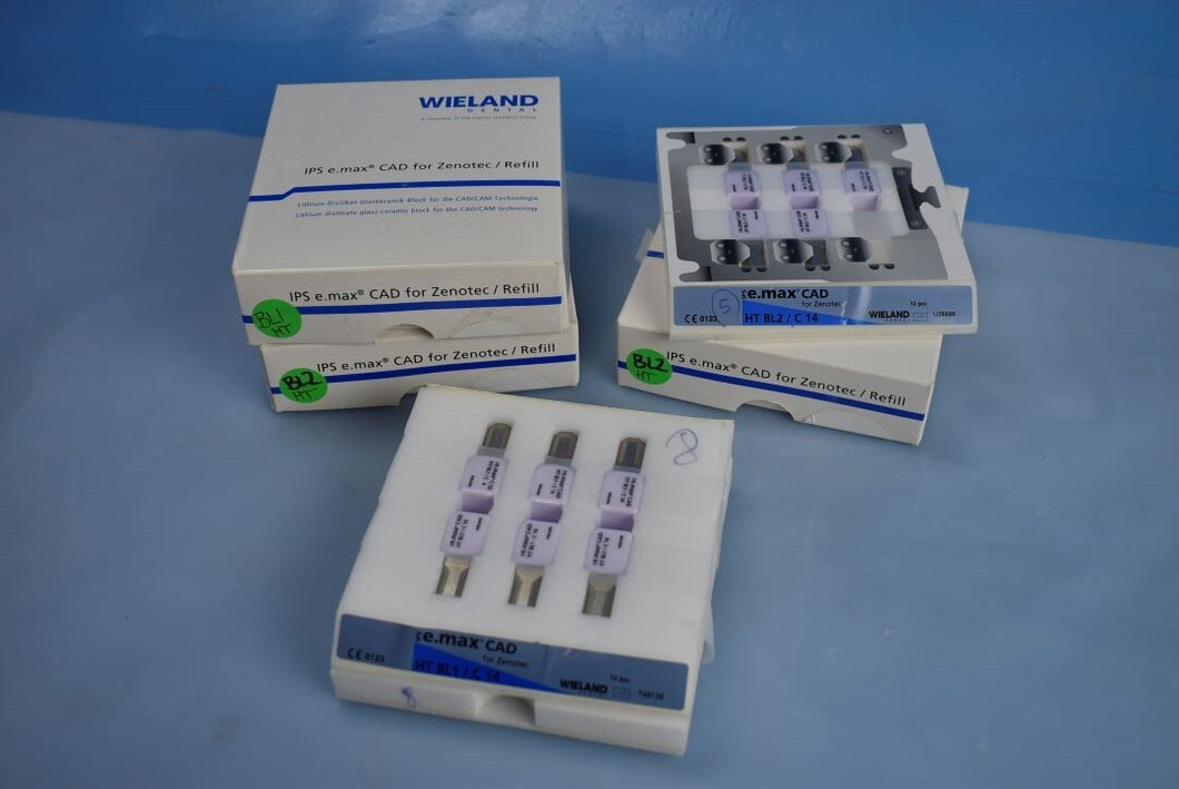 Mixed Lot of 49 Wieland IPS e.max HT Dental CAD/CAM Milling Blocks