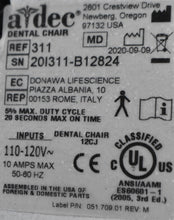 Load image into Gallery viewer, Adec 311 Dental Exam Chair with 541 12 O&#39;Clock Rear Delivery, 375L Exam Light
