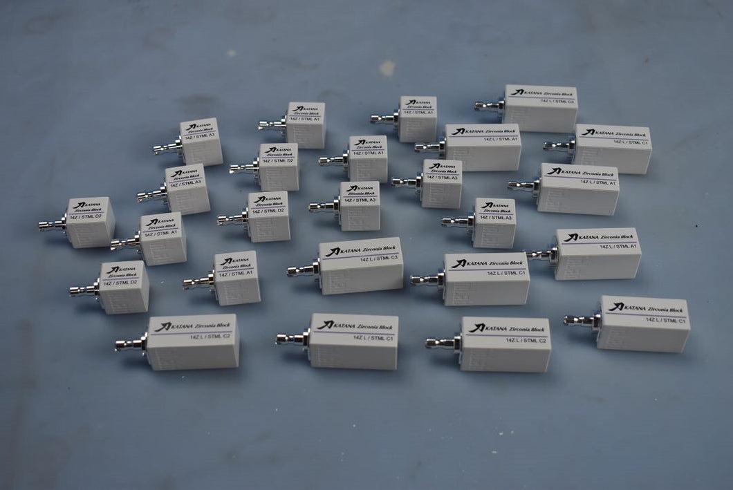 Lot of 25 Katana Zirconia Dental CAD/CAM Milling Blocks