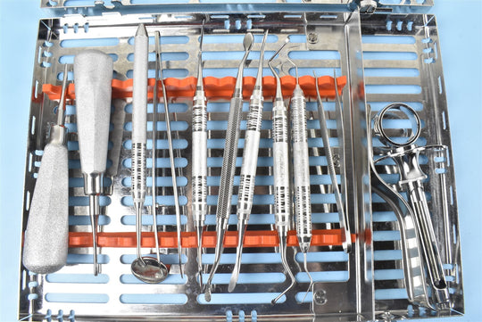 Lot of 2 Hu-Friedy Extraction Dental Instruments and Cassettes