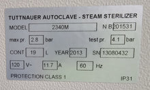 Load image into Gallery viewer, Tuttnauer 2340M Manual Autoclave Steam Instrument Dental Sterilizer
